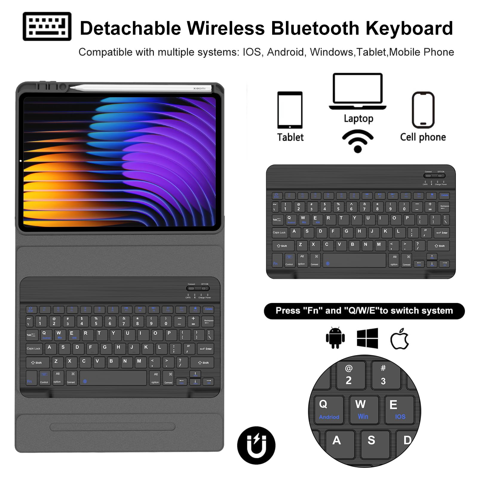 Amazon.com: Keyboard Case for Xiaomi Pad 7/ Pad 7 Pro 11.2 Inch, 7